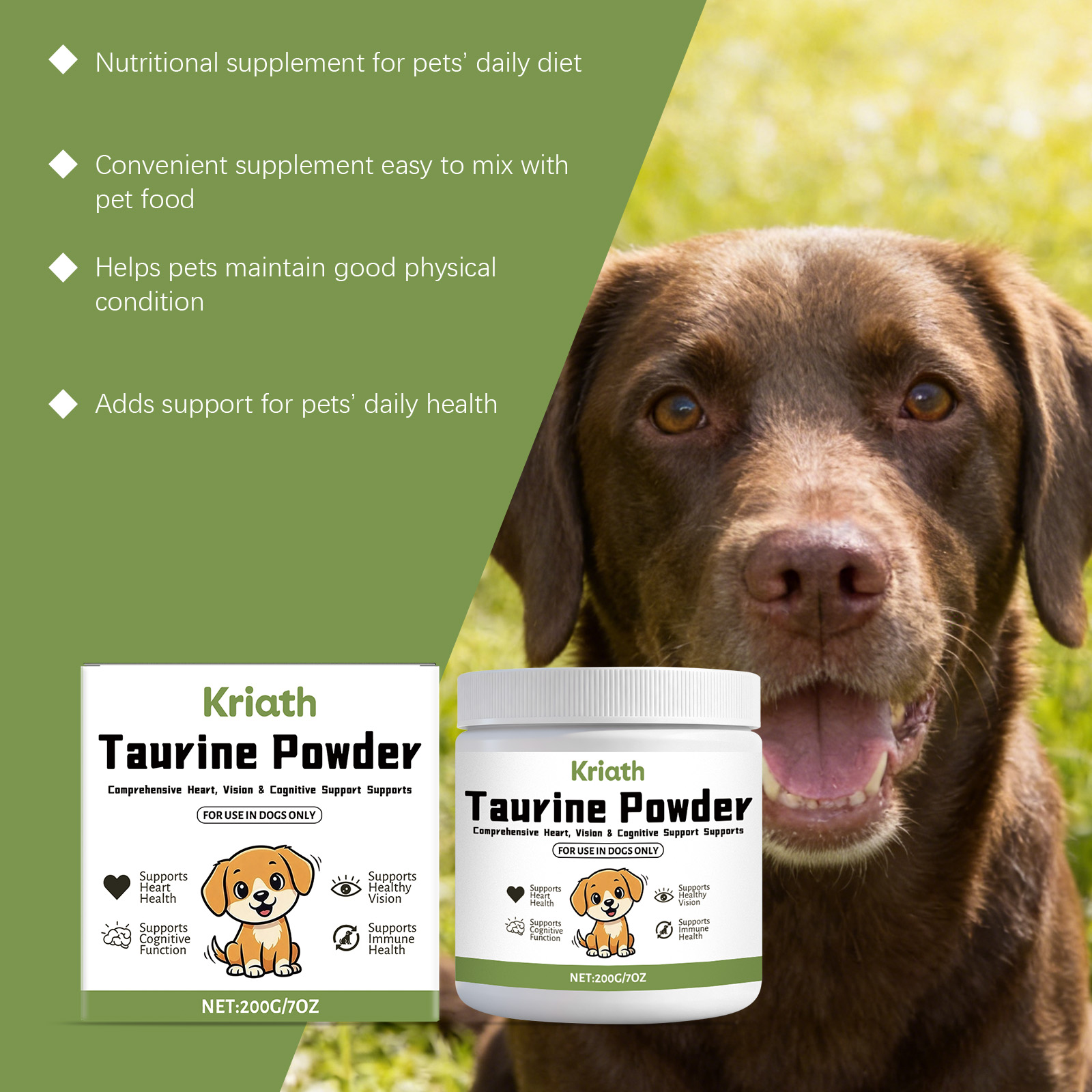 Taurina en Polvo para Perros,  - Wellness Health Nutrition reseña y precio